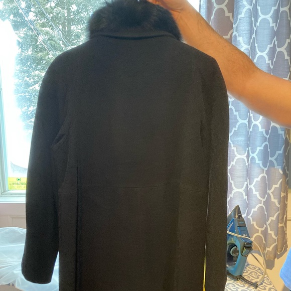 Full Length Vintage Wool Coat with Fur Collar - Picture 5 of 7